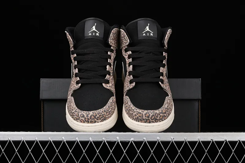All categories Air Jordan Jordan series basketball shoes Air Jordan 1 Mid G version pure original Air Jordan 1 Mid GS AJ1 Joe 1 leopard print Chinese basketball shoes BQ6931-021